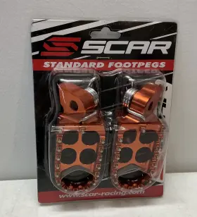 5211or Scar Racing Standard Foot Pegs Aluminum Alloy With Steel Pins Ktm Orange #5211or