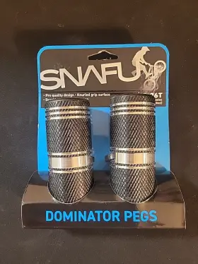 5747 Snafu Dominator Bmx Freestyle Metal Foot Pegs 3/8 X 26t Black/silver 1b