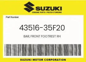 43516-35f20 Suzuki Genuine Bar Front Footrest Rh -