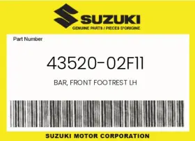 43520-02f11 Suzuki Genuine Bar Front Footrest Lh -