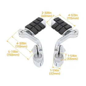 Ta1371 1-1/4 Inch Engine Guard Mounts Clamps/ Highway Foot Pegs Footrest Fit For Harley