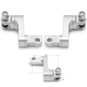 Hd-fme-001-sil-efb-0524 Tarazon Male Mount Foot Pegs Extensions For Harley Road King Electra Glide Dyna Fxdf Fxd