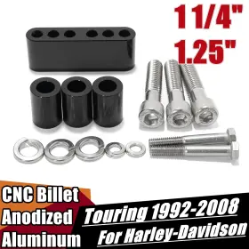 Hd-fme-005-bla-sky Tarazon 1.25 Inch Driver Floorboard Spacer Extension Kit For 92-08 Harley Touring Fltr Flhr