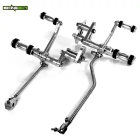 Rshd-ss04-sil-bk-14 Tarazon Polishing Forward Controls Footpegs For Harley Sportster Xl883 Low Xl1200l 06-11