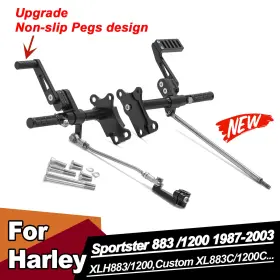 Rshd-ss91-bla-bkcr Tarazon Forward Controls Foot Pegs For Harley Davidson Sportster 883 1200 Xlh Xl 91-03