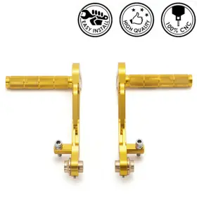 Rsktp-gol-aup-0212 Tarazon For Go Kart Gold Adjustable Foot Pedals Pegs Brake Accelerator Billet Cnc Racing