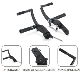 Rssu-fcls650-bla Tarazon Billet 5 Inch Forward Controls For Suzuki Savage 650 Ls650 Ls650p Ls650f 1988-2000