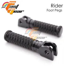 T-fpa100bkpolebktfg80101t002 Thefastgear For Kawasaki Er-6n 09-12 11 10 Black Front Foot Pegs Motorcycle M-grip