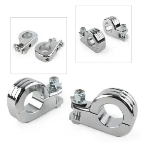 Threettt 550731117855 Us 1.25 Inch Highway Foot Peg Mounting P Clamps For Harley Dyna Engine Bars Chrome