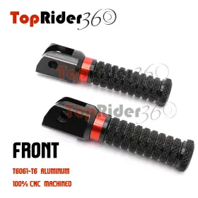 Auusfpfg15bkpolebkringrdt5001 Toprider360 Red Rring Front Foot Pegs For Ducati Monster S2r 800 1100 Multistrada 1000
