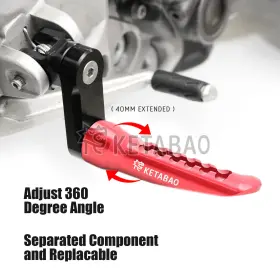 Tzfpfg16m40bkp03keussn075 Toprider360 Red 40mm Extended Front Foot Pegs Bob For Sportclassic Sport 1000 06 07 08 09