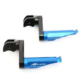 Tzfpfg9640mmbkmfpbupn010 Toprider360 Blue Shinobi Front Foot Pegs 25mm Lower For Yamaha Yzf-r125 08-23 22 21 20 19