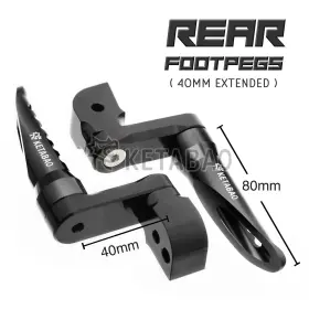 Tzfprr67m40bkp03kexxxussn238 Toprider360 Black 40mm Extended Rear Foot Pegs Bob For Suzuki Dl250 V-strom 17 18 19