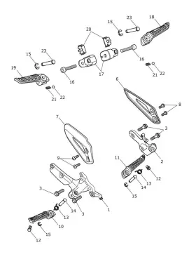 T2082102 Triumph Motorcycles - Genuine Oem Front Footrest Left Hand Lh