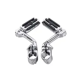 Unbranded 709445516250 For Foot Pegs 32mm Adjustable Mount Universal Fit Chrome Highway Style