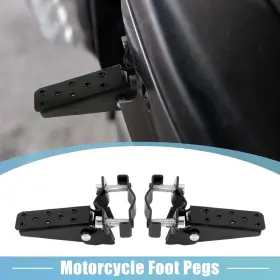 Uxcell 752374738040 1 Pair 8mm Stainless Steel Motorcycle Rearset Fold Footrest Footpeg Bike Black