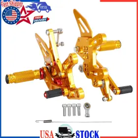 M528-b078-gold Vipjq Alu Adjustable Rear Set Rearset For Kawasaki Zx10r 2021 2022 2023 Gold
