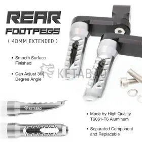 Fprr03m40bkp03kexxxvmtop014 Vmbolt Titanium Bob 1.5 Inch Lower Rear Foot Pegs For Aprilia Shiver 900 17 18 19