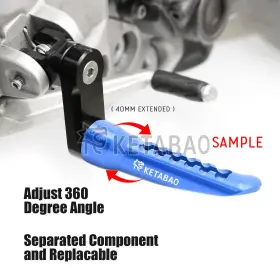Fprr95m40bkp03kexxxvmtop310 Vmbolt Blue Bob 1.5 Inch Lower Rear Foot Pegs For Yamaha Mt-10 / Fz-10 16 17 18 19 20