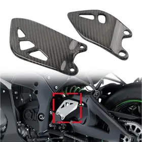 Waterttth 232145372005 2pcs Carbon Fiber Footrest Plate Heel Guard For Kawasaki Zx-10r Zx10r 2015-2024