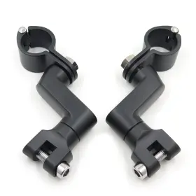 Us-mt216-059-bk9 Xt 1.5 Inch Highway Foot Peg Mounts For Harley Chopper Atv With 38mm Engine Guard Black