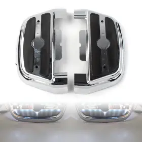 Zdl-kabusikikaisya1989 336854491146 Led Light Footboard Floorboard Cover For Harley Touring Road King Chrome-smoken