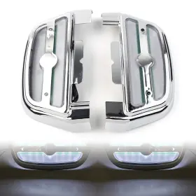 Zdl-kabusikikaisya1989 550756246424 Led Light Footboard Floorboard Cover For Harley Touring Road King Chrome-white