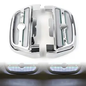 Zdl-kabusikikaisya1989 550756268181 Led Light Footboard Floorboard Cover For Harley Touring Road King Chrome-white