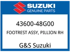 Suzuki Oem Part 43600-48G00 Footrest, Pillion Rh New. Price: $167.20.