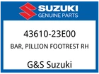 Suzuki Oem Part 43610-23E00 Bar,pillion Footrest Rh New. Price: $71.73.