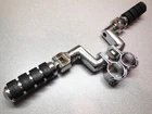 Oem Harley Chrome 360 Degree Folding Highway Bar Clamps & Kuryakyn Iso Foot-pegs Used. Price: $67.50.