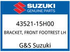 Suzuki Oem Part 43521-15H00 Bracket, Front Footrest Lh New. Price: $207.19.