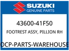 Suzuki Oem Part 43600-41F50 Footrest Assy, Pillion Rh New. Price: $89.91.