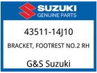 Suzuki Oem Part 43511-14J10 Bracket,fr Footrest NO.2 Rh New. Price: $99.53.