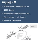 Triumph Bonneville T100 865 Efi Pillion Footrests Logo T2081043/T2081044 Used. Price: $251.32.