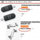 Oem 97-26 Harley Touring Streamliner Rear Passenger Foot Pegs & Mounts Used. Price: $119.95.