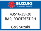Suzuki Oem Part 43516-35F20 Bar,front Footrest,r New. Price: $51.68.