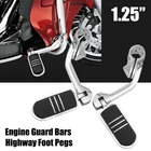 Chrome Long Highway Foot Pegs Fit For 1-1/4" Bar Harley Road King Street Glide New. Price: $52.99.