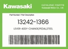 Kawasaki Genuine Lever-assy-change,pedal,steel 13242-1366 New. Price: $43.85.