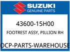 Suzuki Oem Part 43600-15H00 Footrest Assy, Pillion Rh New. Price: $209.71.
