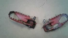 1988 Honda CR250 Foot Pegs Assy #50616-ML3-910, 50642-ML3-910 Vintage Used. Price: $29.95.