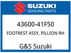 Suzuki Oem Part 43600-41F50 Footrest Assy, Pillion Rh New. Price: $97.10.