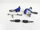 2009 Harley Fxcwc Softail Rocker Flame Foot Peg & Blue Brackets Set 33683-07A Used. Price: $279.99.