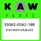 35063-0342-18R Kawasaki Stay,muffler,black 35063034218R, New Genuine Oem Part. Price: $78.95.