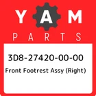 3D8-27420-00-00 Yamaha Front Footrest Assy (right) 3D8274200000, New Genuine Oem. Price: $482.95.