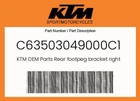 Ktm Genuine Rear Footpeg Bracket Right - C63503049000C1 New. Price: $90.50.