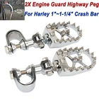 Mx Style Fold-up Foot Pegs 1" 1-1/4" Highway Engine Guard Crash Bar For Harley New. Price: $52.99.