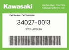 Kawasaki Genuine Step-assy,rh 34027-0013 New. Price: $75.27.