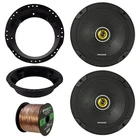 98-13 Harley Bundle: 2X Kicker 6-3/4" Speakers, Mounting Rings, 50FT 16G Wire New. Price: $111.49.