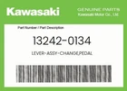 Kawasaki Genuine Lever-assy-change,pedal 13242-0134 New. Price: $63.61.
